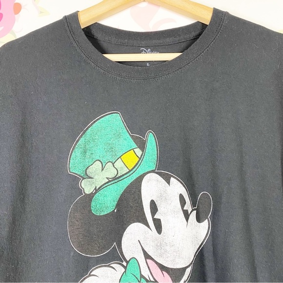 Disney Mickey Mouse St. Patrick’s Graphic Short Sleeves Crew Neck Shirt L - Picture 2 of 6